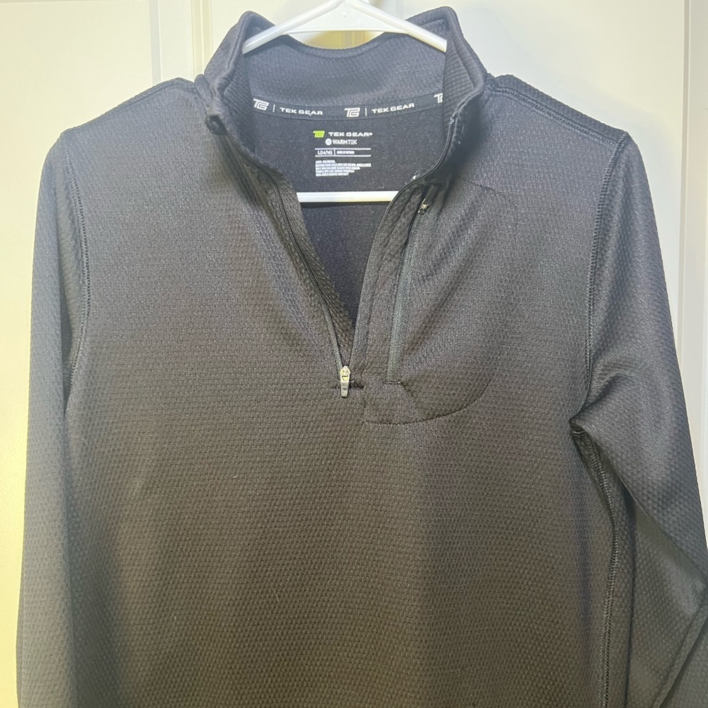 Tek Gear Black Textured Quarter-Zip Pullover - Picture 4 of 6